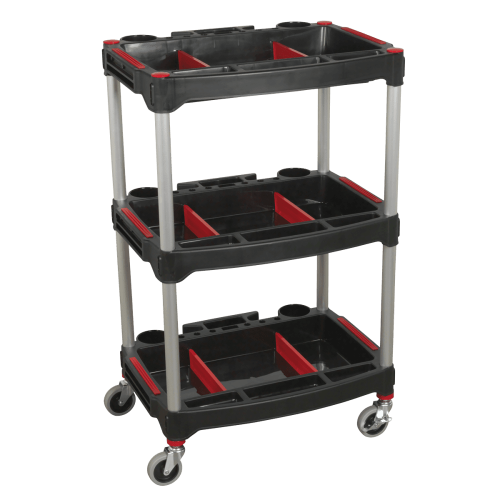 Sealey Workshop Trolley 3-Level Composite with Parts Storage Model No- CX313