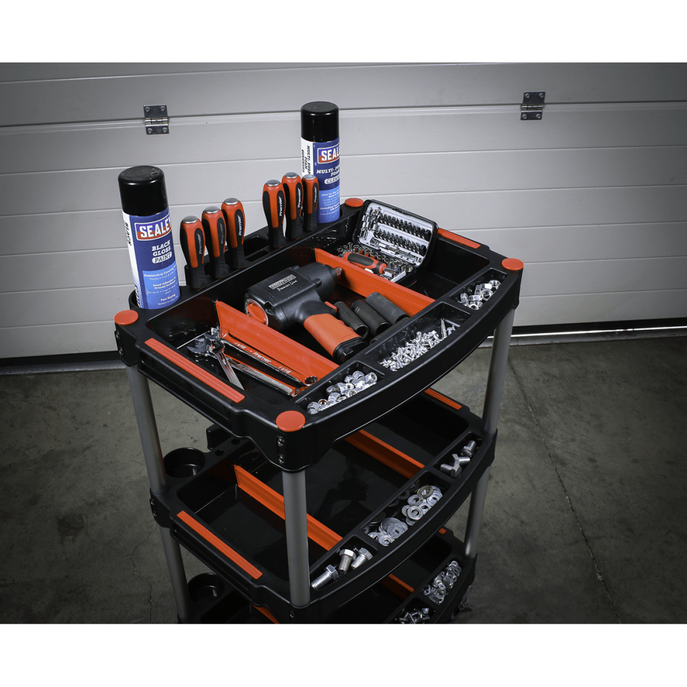 Sealey Workshop Trolley 3-Level Composite with Parts Storage Model No- CX313
