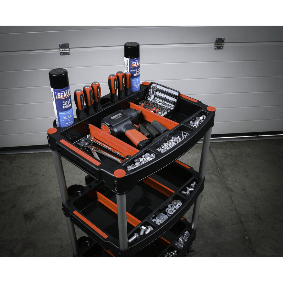 Sealey Workshop Trolley 3-Level Composite with Parts Storage Model No- CX313