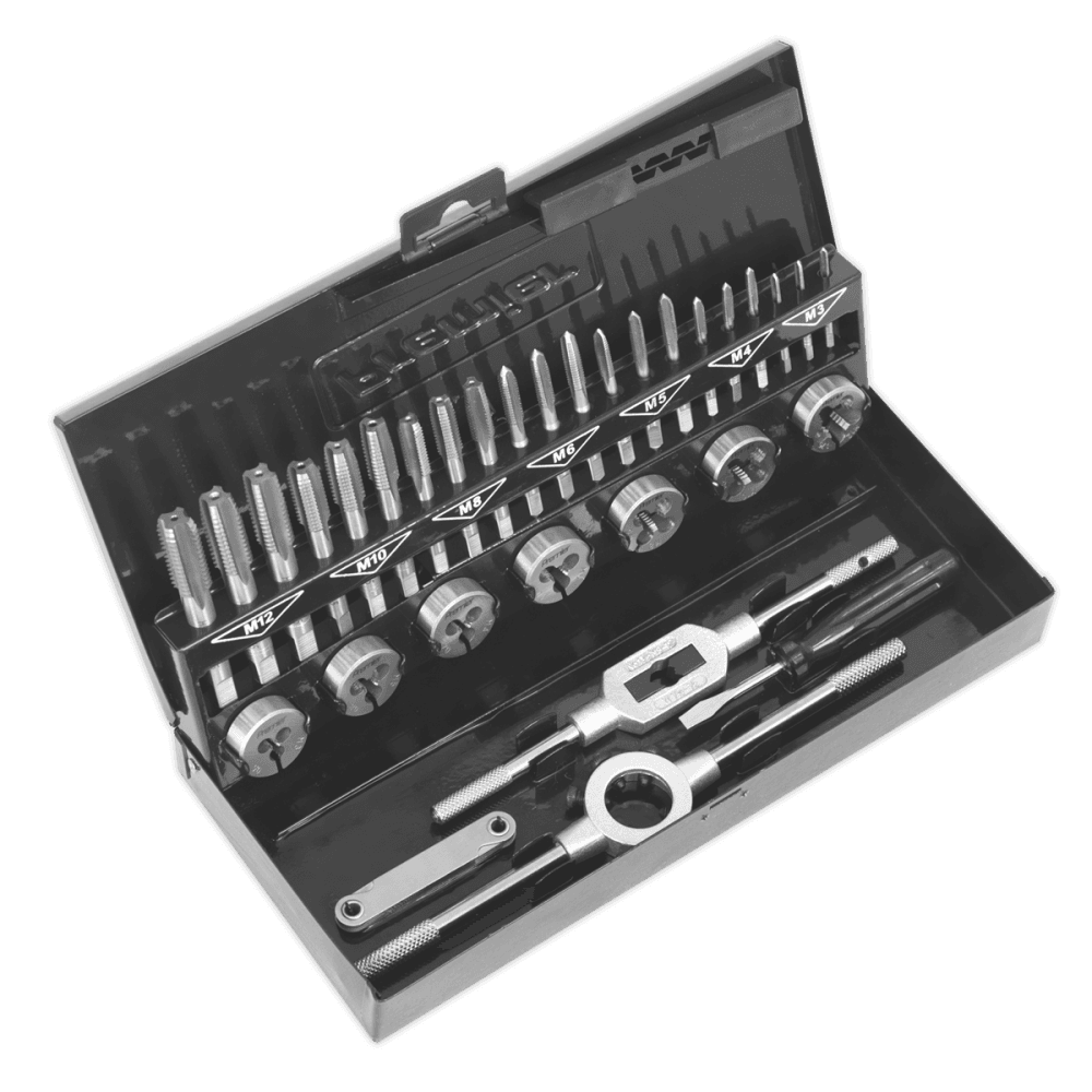 Sealey Tap & Die Set 32pc Split Dies HSS 4341 - Metric Model No- AK3015HSS
