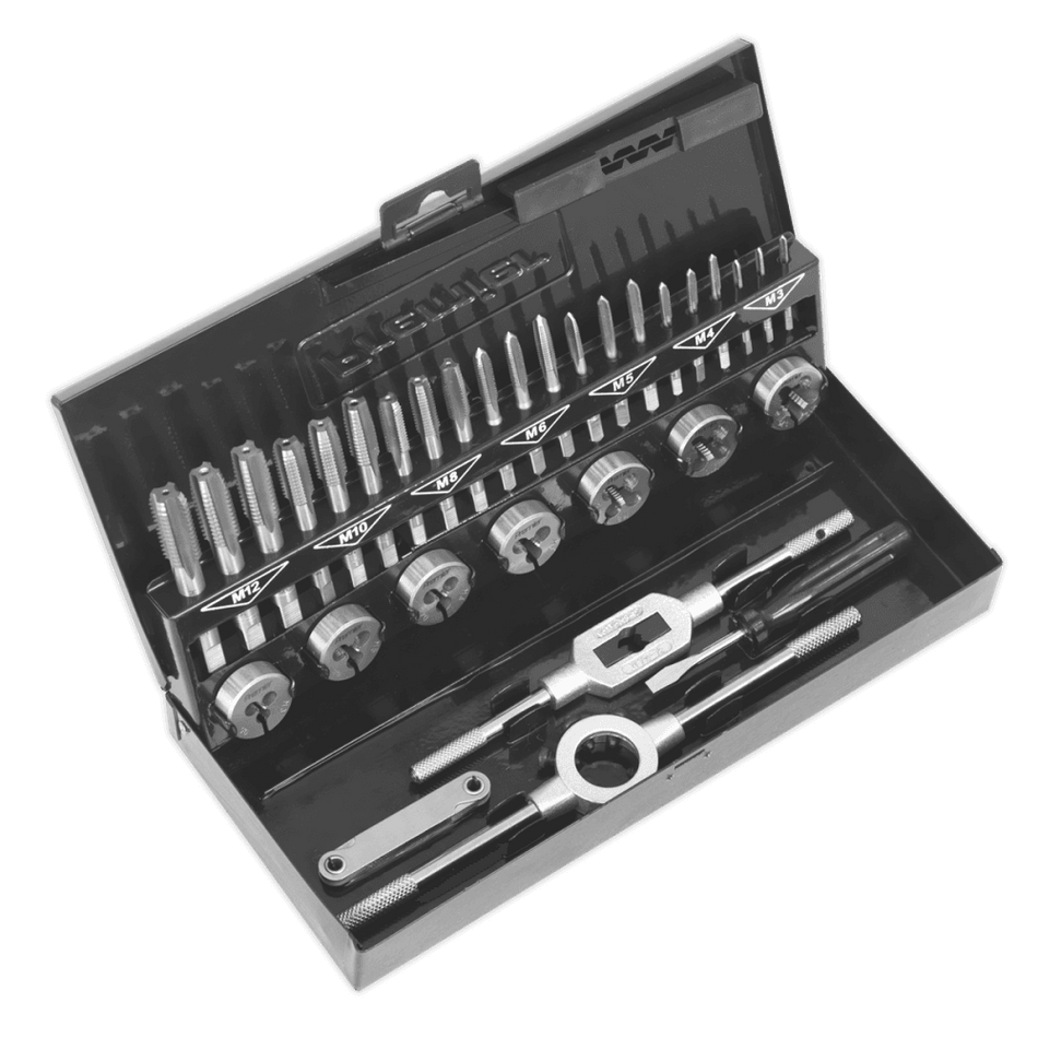 Sealey Tap & Die Set 32pc Split Dies HSS 4341 - Metric Model No- AK3015HSS