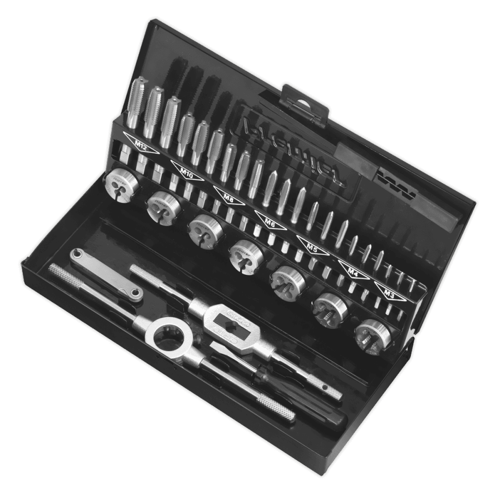 Sealey Tap & Die Set 32pc Split Dies HSS 4341 - Metric Model No- AK3015HSS