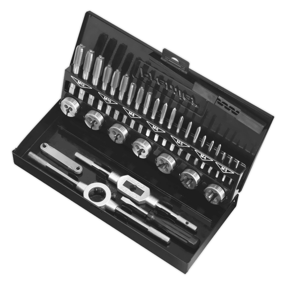 Sealey Tap & Die Set 32pc Split Dies HSS 4341 - Metric Model No- AK3015HSS