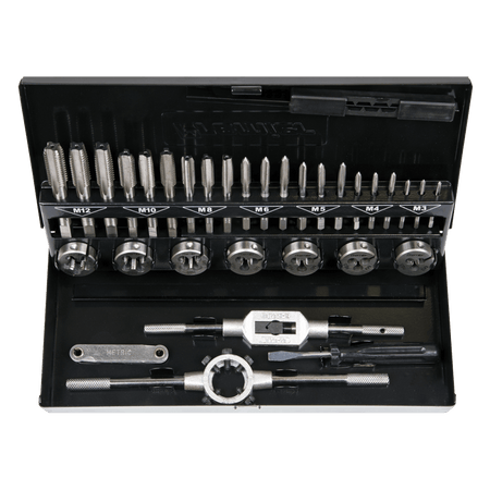 Sealey Tap & Die Set 32pc Split Dies HSS 4341 - Metric Model No- AK3015HSS