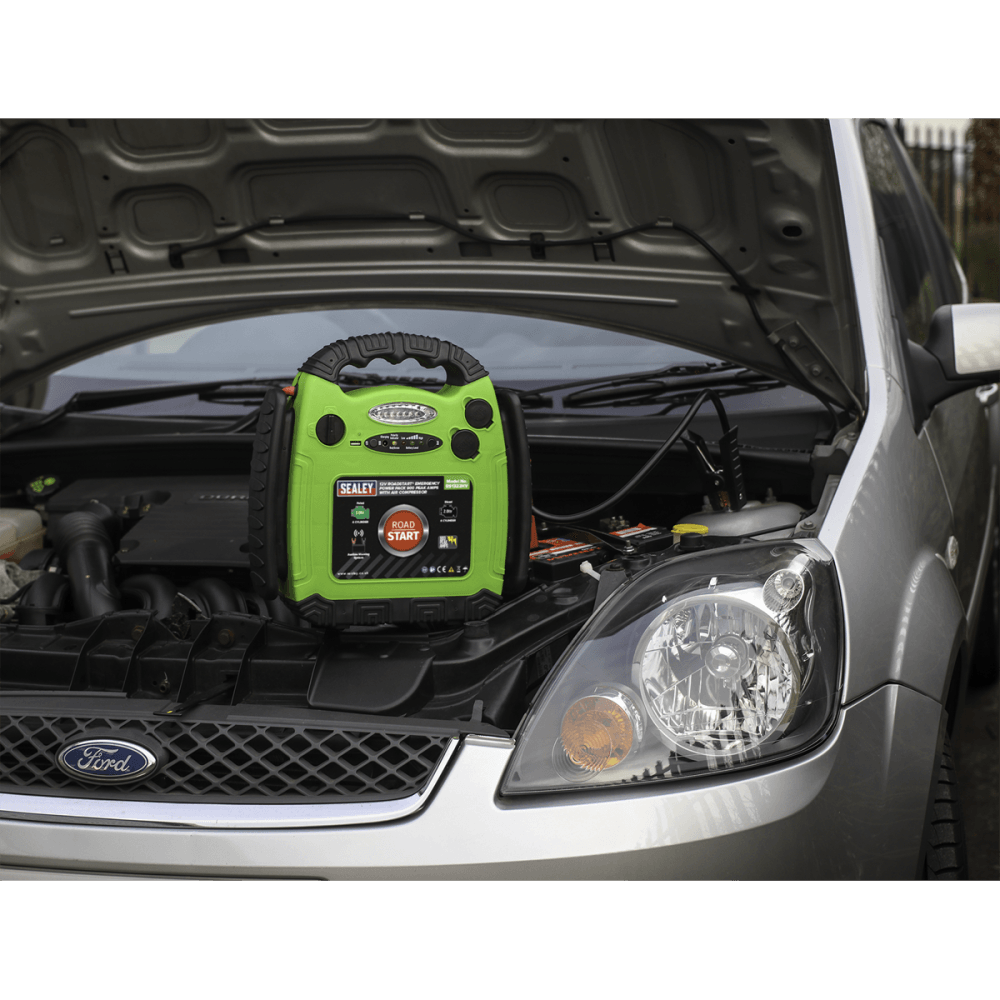 Sealey RoadStart, Emergency Power Pack with Air Compressor 12V 900 Peak Amps Model No- 22642