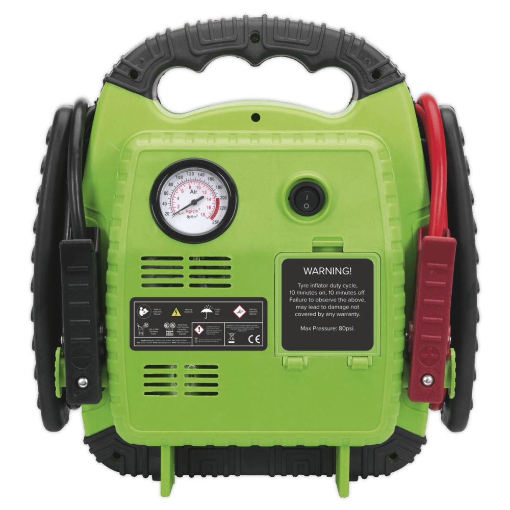 Sealey RoadStart, Emergency Power Pack with Air Compressor 12V 900 Peak Amps Model No- 22642