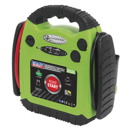 Sealey RoadStart, Emergency Power Pack with Air Compressor 12V 900 Peak Amps Model No- 22642