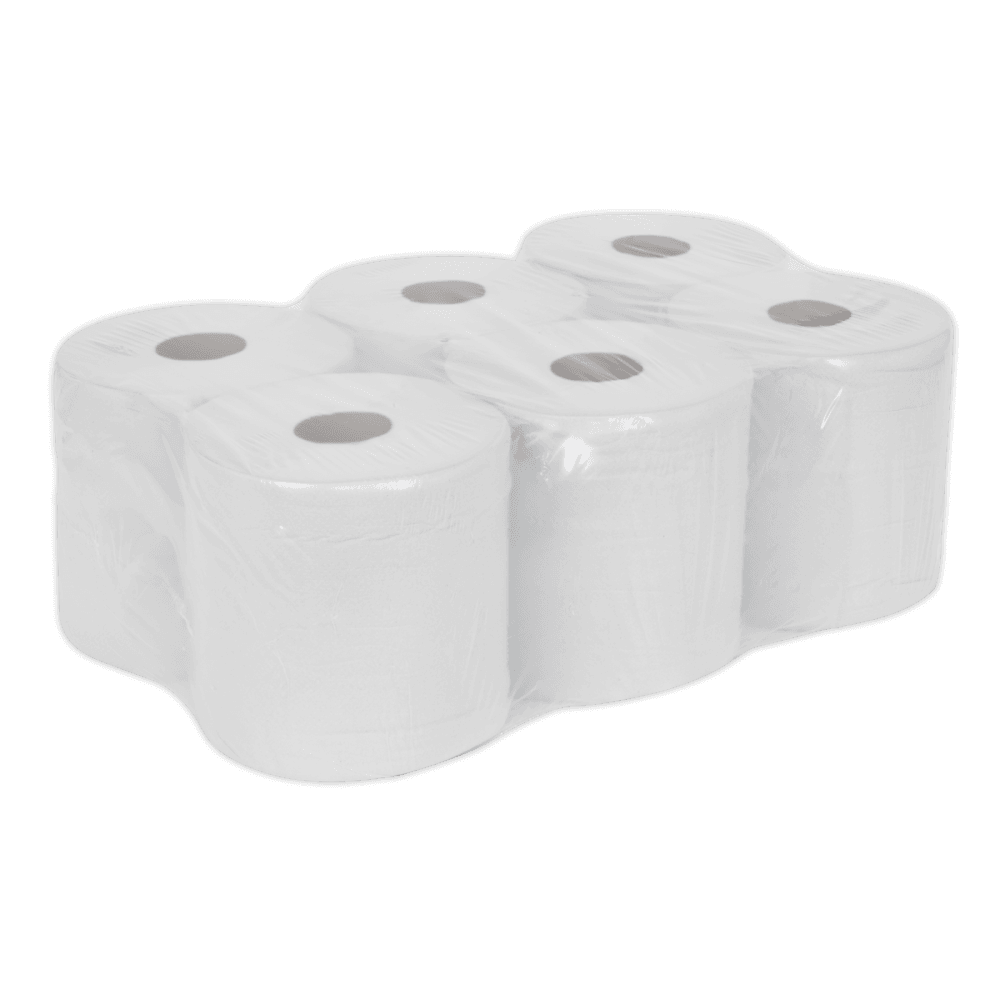 Sealey Paper Roll White 2-Ply Embossed 150mtr Pack of 6 Model No-WHT150