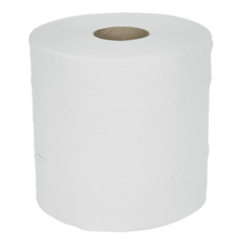 Sealey Paper Roll White 2-Ply Embossed 150mtr Pack of 6 Model No-WHT150