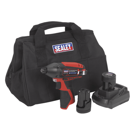 Sealey Impact Driver Kit 1/4" Hex Drive 12V Li-ion - 2 Batteries Model No-CP1203KIT