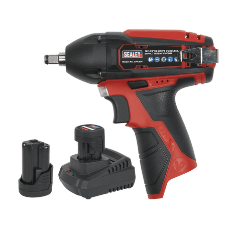 Sealey Impact Wrench Kit 3/8"Sq Drive 12V Li-ion - 2 Batteries Model No-CP1204KIT