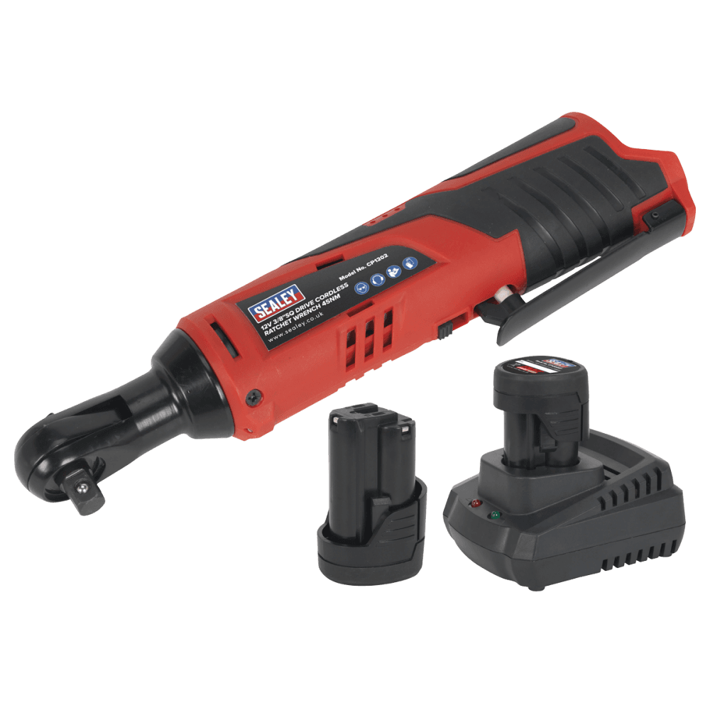 Sealey Ratchet Wrench Kit 3/8"Sq Drive 12V Li-ion - 2 Batteries Model No-CP1202KIT