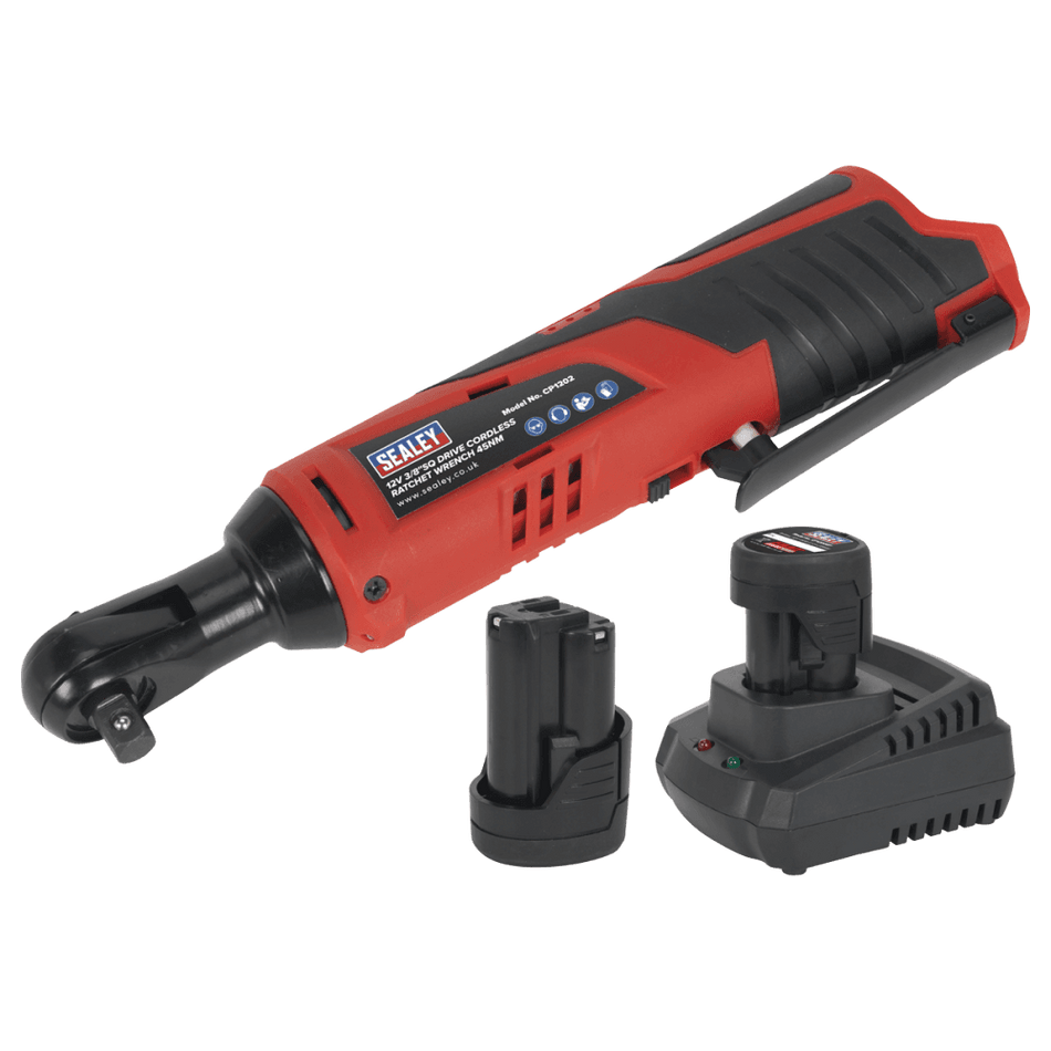 Sealey Ratchet Wrench Kit 3/8"Sq Drive 12V Li-ion - 2 Batteries Model No-CP1202KIT
