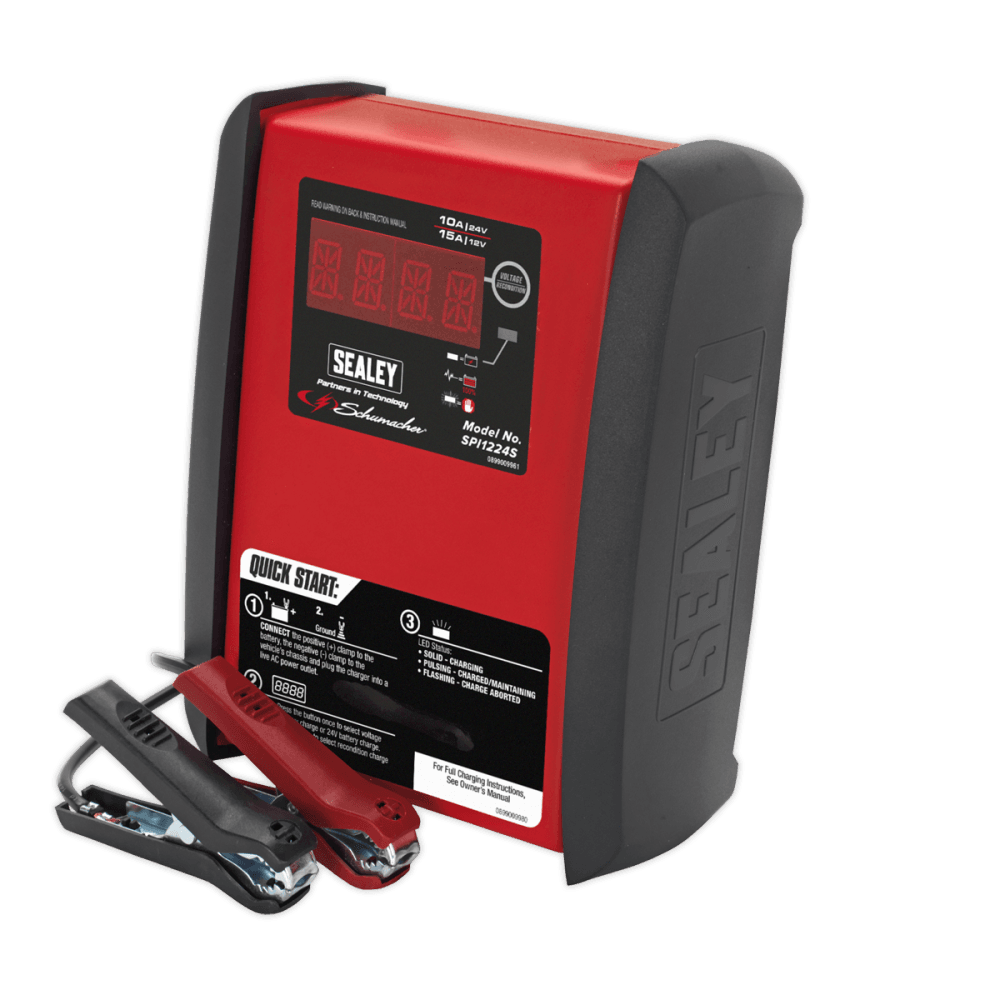Sealey Intelligent Speed Charge Battery Charger 12V 15A/24V 10A Model No-SPI1224S