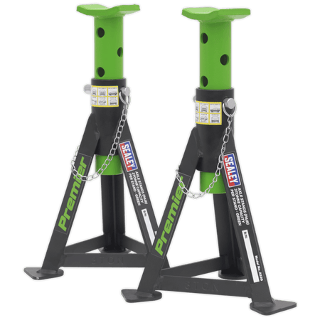 Sealey Axle Stands (Pair) 3tonne Capacity per Stand Green Model No-AS3G
