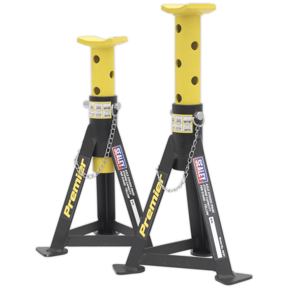 Sealey Axle Stands (Pair) 3tonne Capacity per Stand Yellow Model No-AS3Y