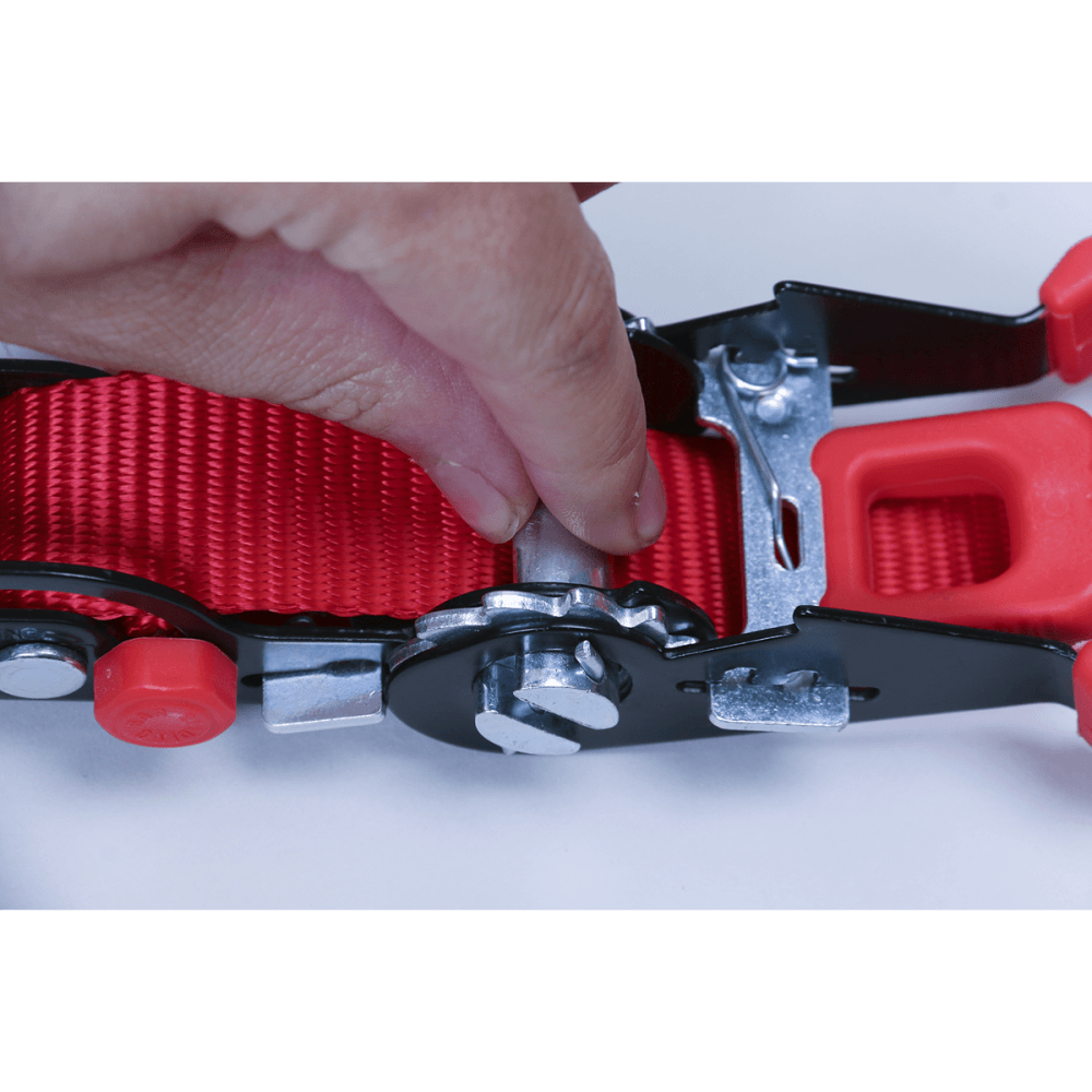 Sealey Slide Ratchet Tie Down 32mm x 3mtr Polyester Webbing with S Hooks 1200kg Load Test Model No-TD1202SR