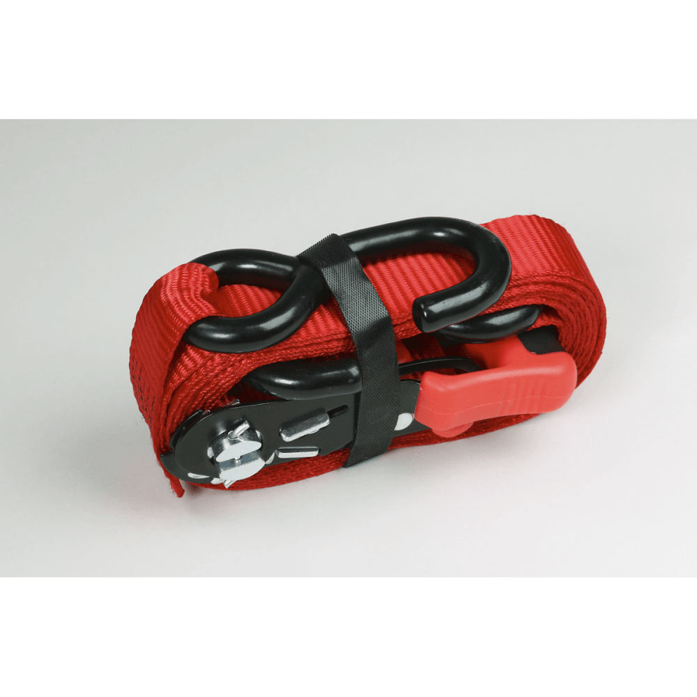 Sealey Slide Ratchet Tie Down 32mm x 3mtr Polyester Webbing with S Hooks 1200kg Load Test Model No-TD1202SR