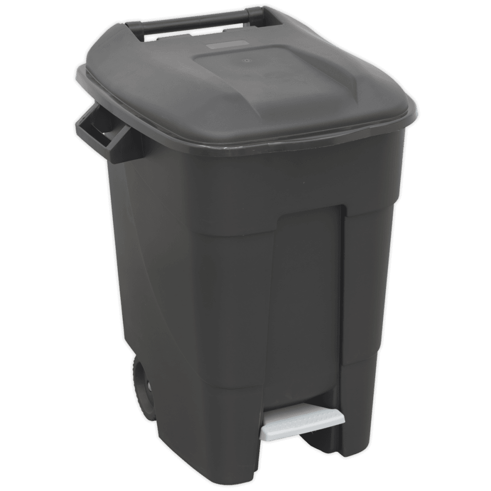Sealey Refuse/Wheelie Bin with Foot Pedal 100L - Black Model No-BM100P
