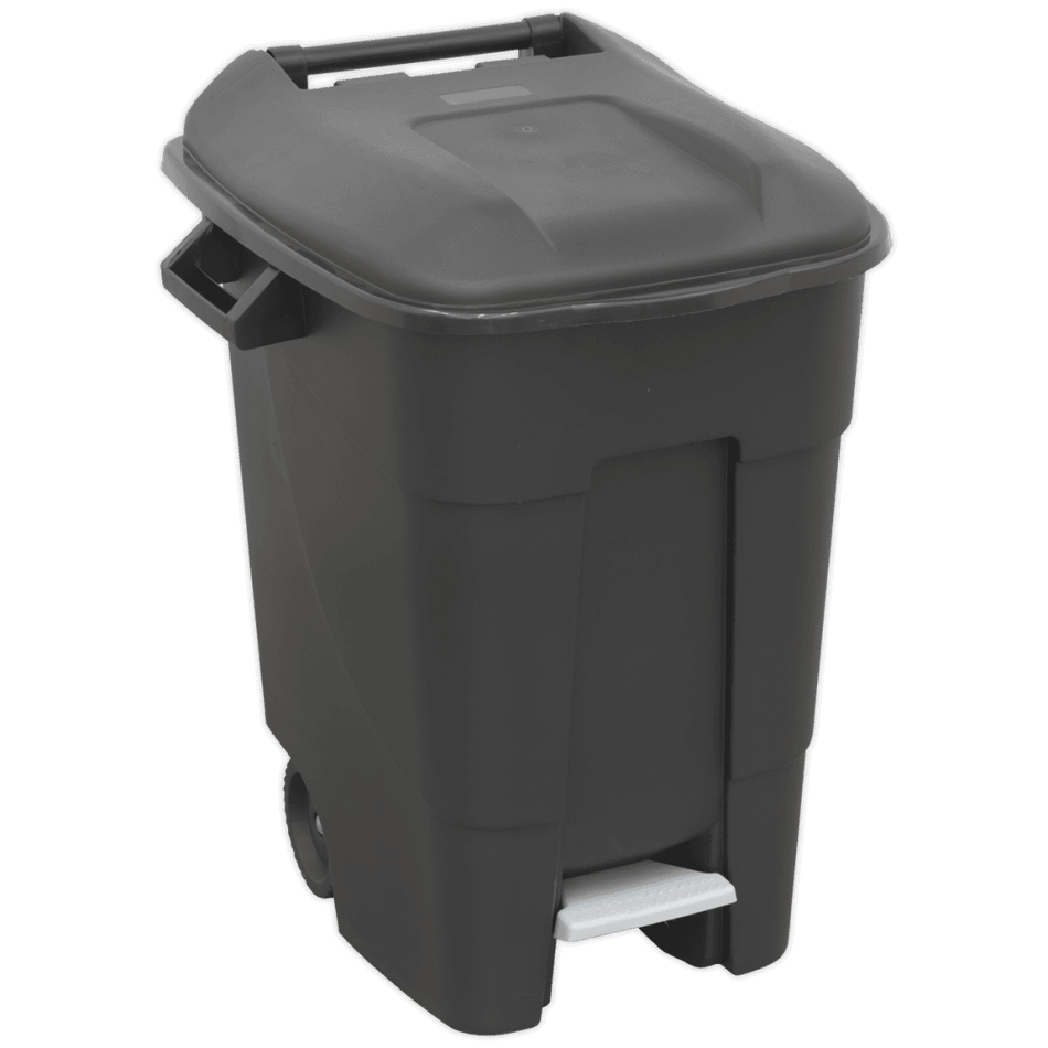 Sealey Refuse/Wheelie Bin with Foot Pedal 100ltr - Black Model No-BM100P