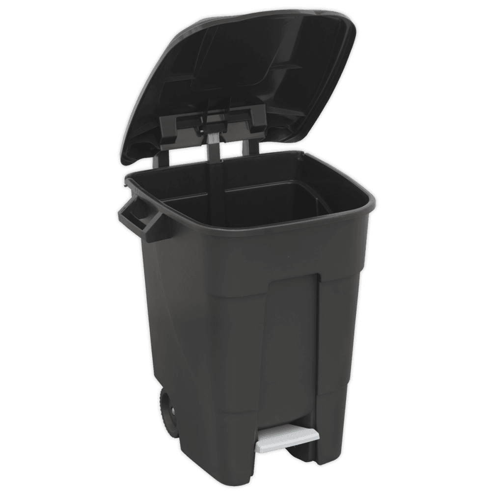 Sealey Refuse/Wheelie Bin with Foot Pedal 100L - Black Model No-BM100P