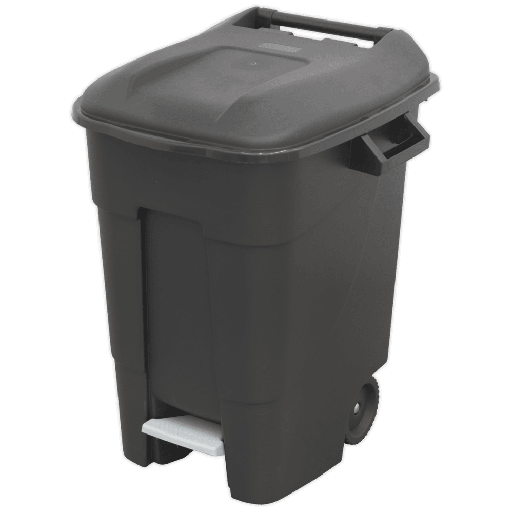 Sealey Refuse/Wheelie Bin with Foot Pedal 100L - Black Model No-BM100P