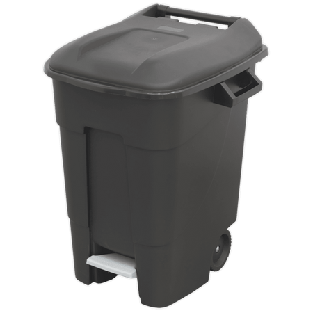 Sealey Refuse/Wheelie Bin with Foot Pedal 100L - Black Model No-BM100P