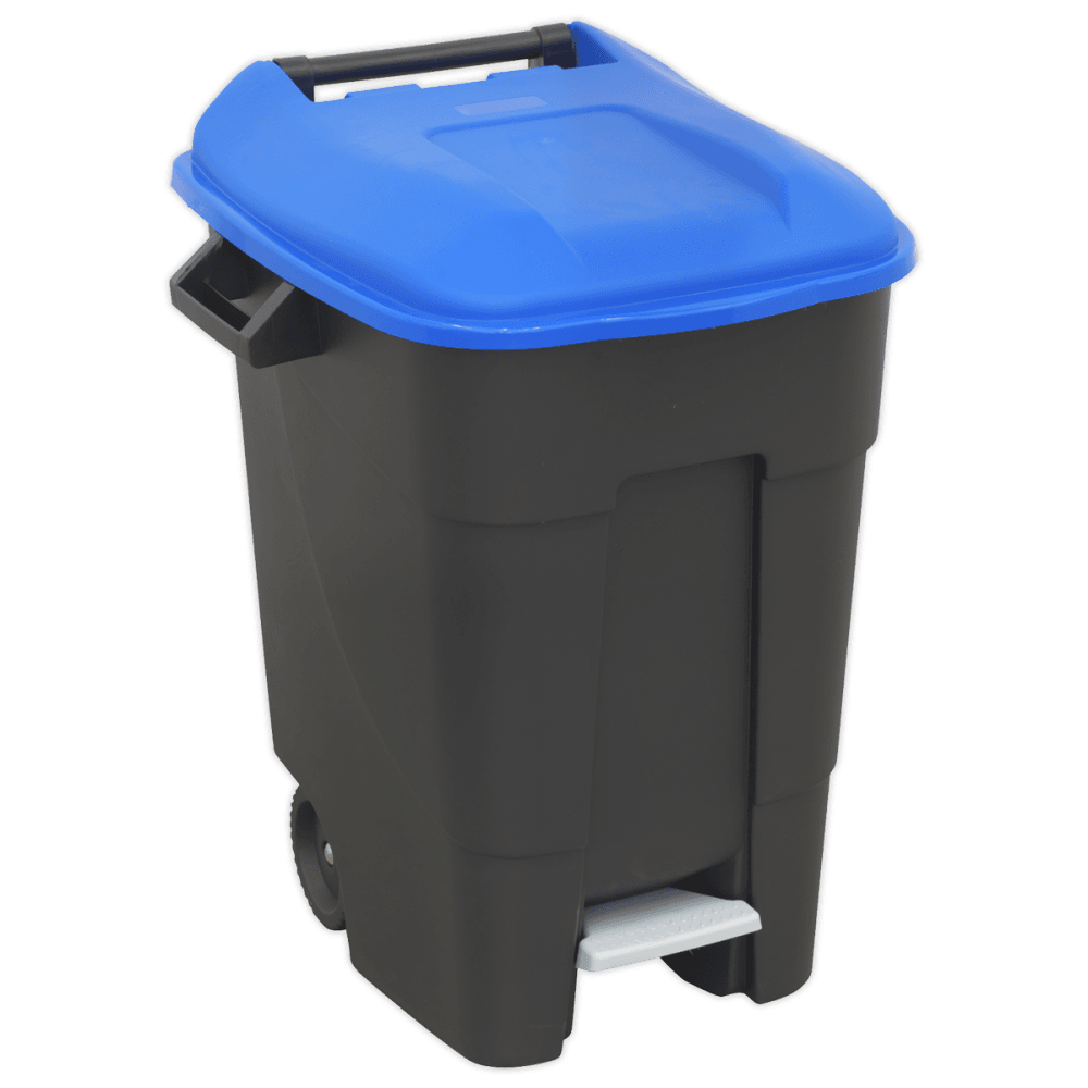 Sealey Refuse/Wheelie Bin with Foot Pedal 100L - Blue Model No-BM100PB