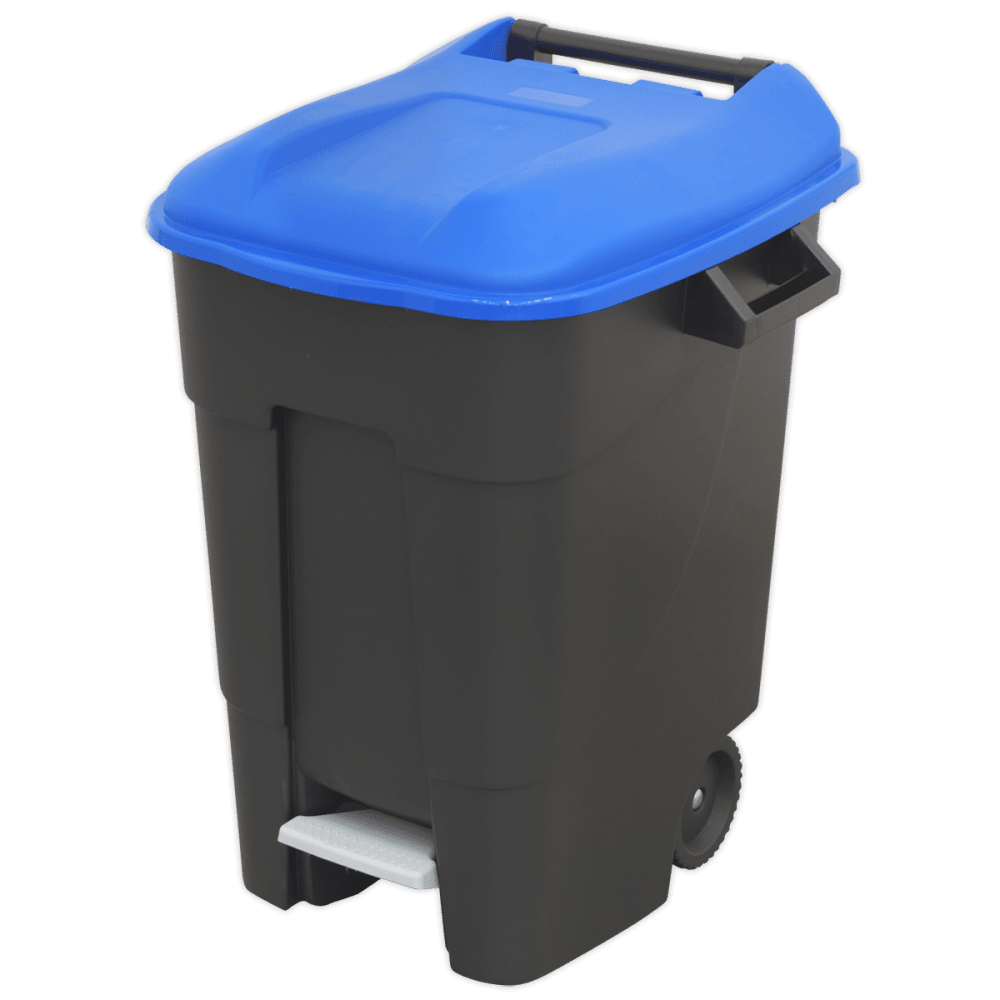 Sealey Refuse/Wheelie Bin with Foot Pedal 100L - Blue Model No-BM100PB