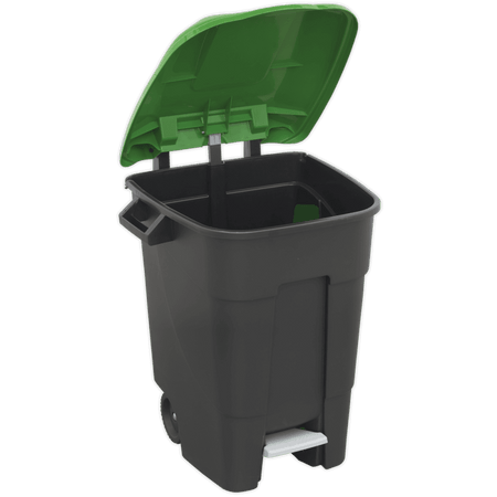 Sealey Refuse/Wheelie Bin with Foot Pedal 100L - Green Model No-BM100PG