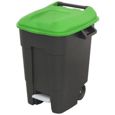Sealey Refuse/Wheelie Bin with Foot Pedal 100L - Green Model No-BM100PG