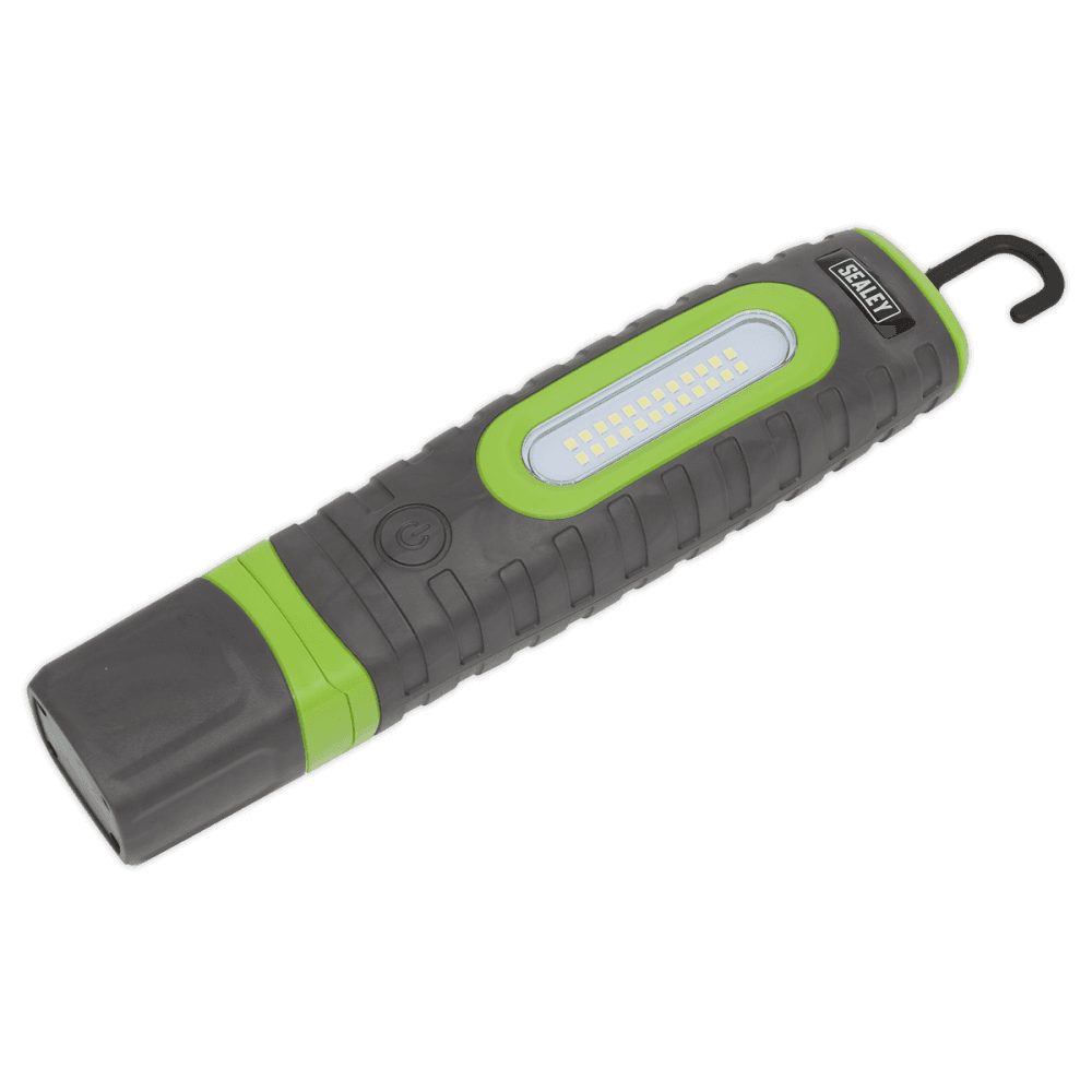 Sealey Rechargeable 360Â¶ Inspection Lamp 24 SMD LED + 3W LED Green 2 x Lithium-ion Model No-LED3606G