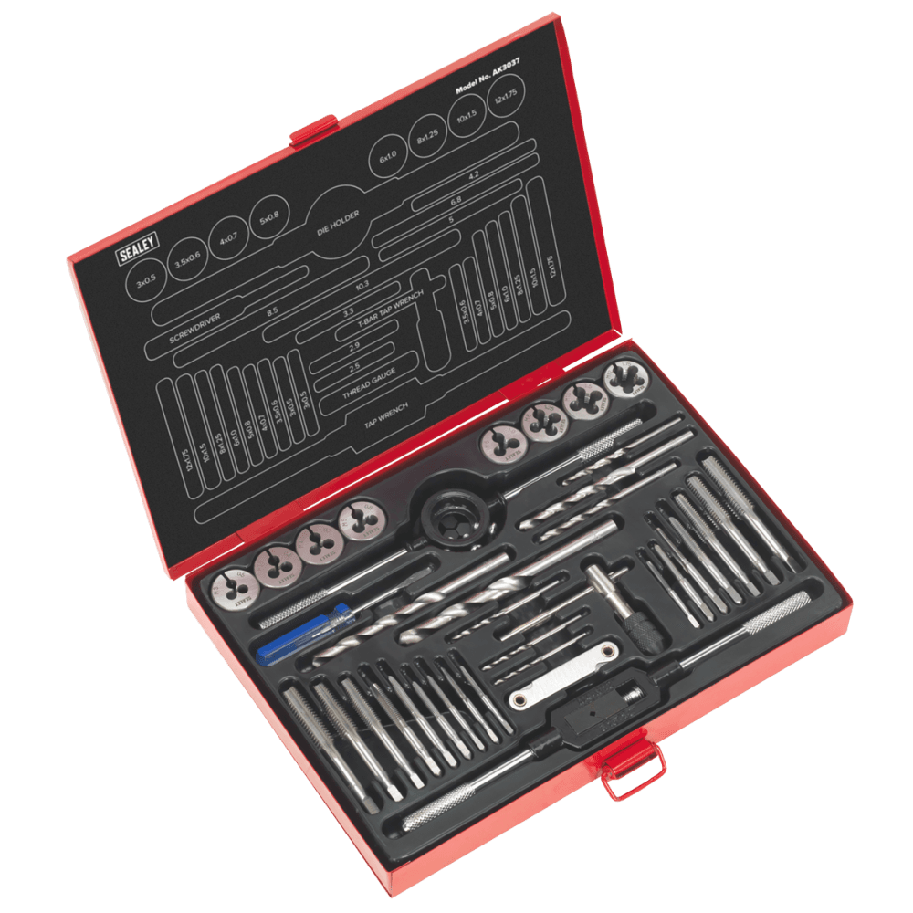 Sealey Tap & Die Set 37pc Split Dies - Metric Model No-AK3037