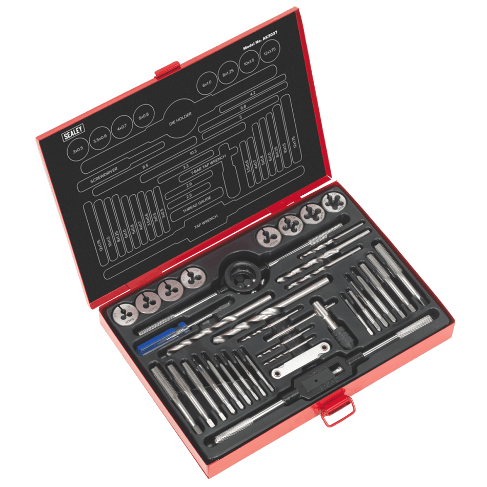 Sealey Tap & Die Set 37pc Split Dies - Metric Model No-AK3037