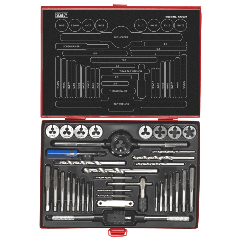 Sealey Tap & Die Set 37pc Split Dies - Metric Model No-AK3037