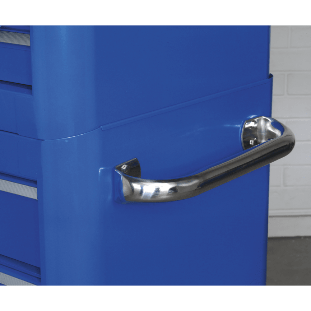 Sealey Retro Style Topchest, Mid-Box & Rollcab Combination 10 Drawer Blue/White Stripes Model No-AP28COMBO2BWS