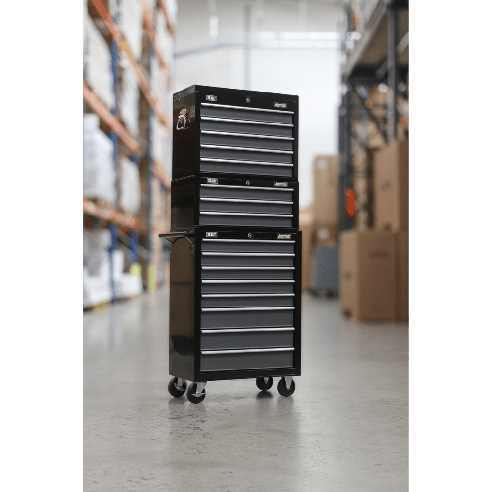 Sealey Tool Chest Combination 16 Drawer with Ball Bearing Slides - Black/Grey Model No-AP35STACK