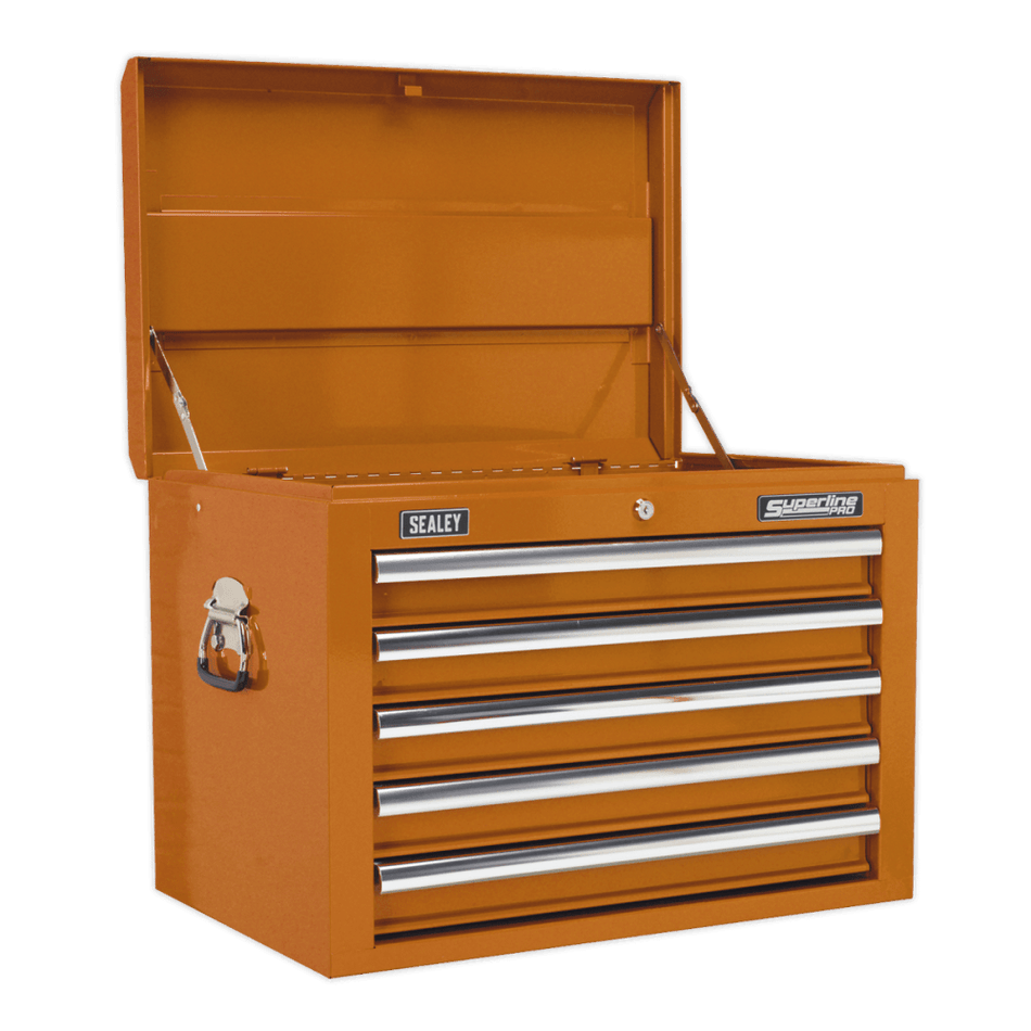 Sealey Topchest, Mid-Box & Rollcab Combination 14 Drawer with Ball Bearing Slides - Orange Model No-APSTACKTO