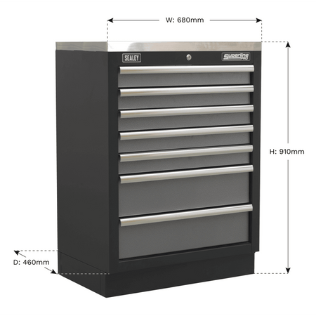 Sealey Modular 7 Drawer Cabinet 680mm Model No-APMS62