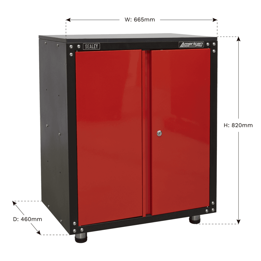 Sealey Modular 2 Door Cabinet with Worktop 665mm Model No-APMS81