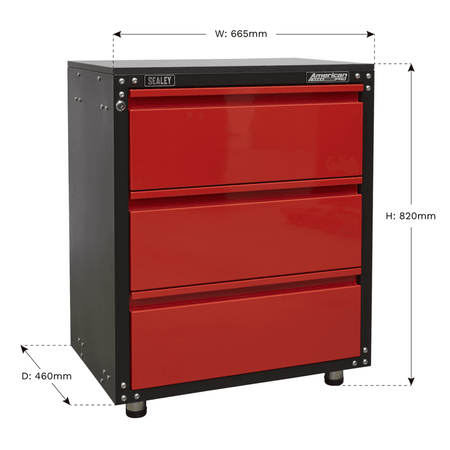 Sealey Modular 3 Drawer Cabinet with Worktop 665mm Model No-APMS82