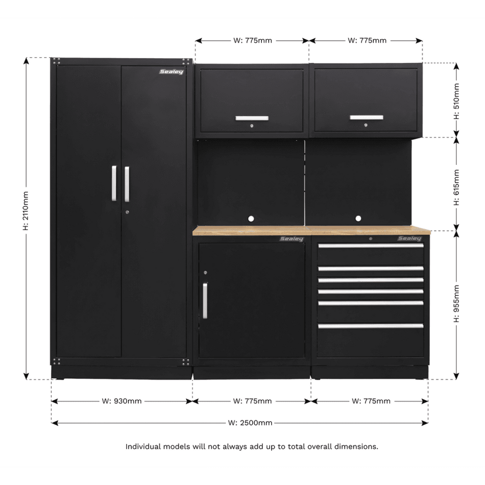 Sealey Modular Storage System Combo - Oak Worktop Model No-APMSCOMBO1W