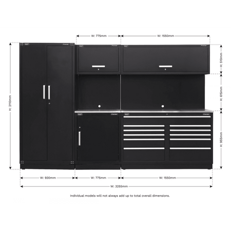Sealey Modular Storage System Combo - Stainless Steel Worktop Model No-APMSCOMBO2SS
