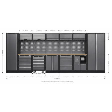Sealey Modular Storage System Combo - Pressed Wood Worktop Model No-APMSSTACK01W