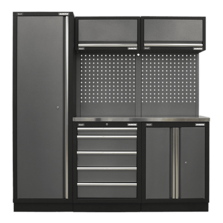 Sealey Modular Storage System Combo - Stainless Steel Worktop Model No-APMSSTACK02SS