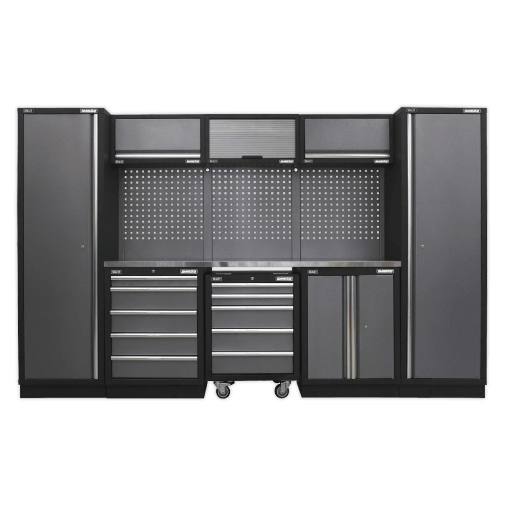 Sealey Modular Storage System Combo - Stainless Steel Worktop Model No-APMSSTACK03SS