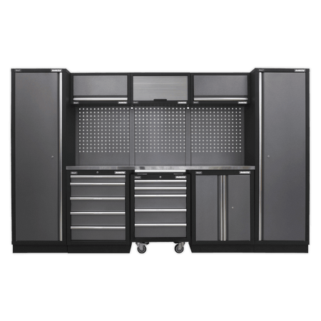 Sealey Modular Storage System Combo - Stainless Steel Worktop Model No-APMSSTACK03SS