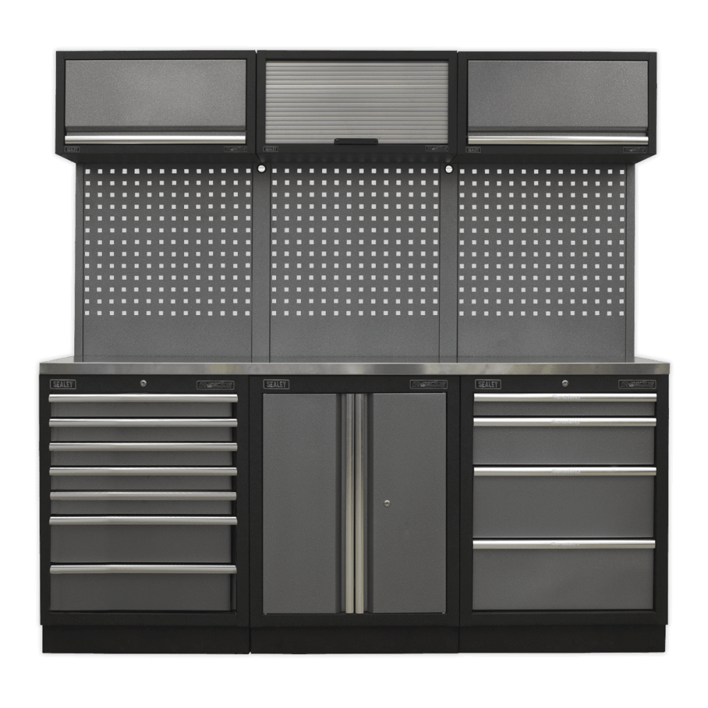 Sealey Modular Storage System Combo - Stainless Steel Worktop Model No-APMSSTACK07SS