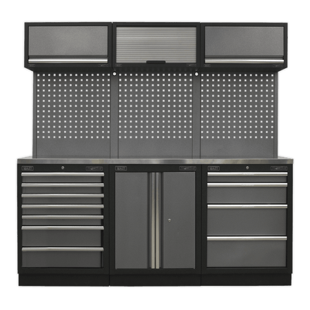 Sealey Modular Storage System Combo - Stainless Steel Worktop Model No-APMSSTACK07SS