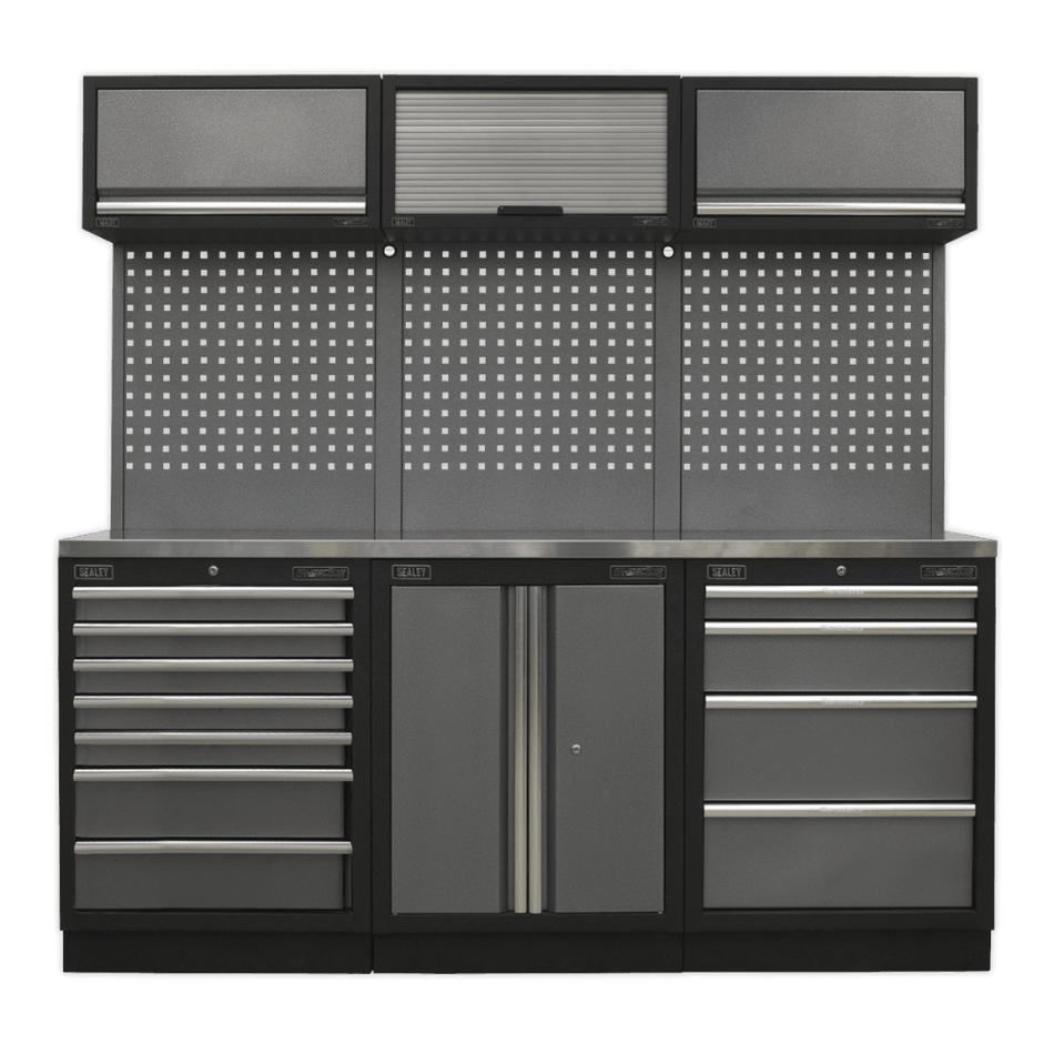 Sealey Modular Storage System Combo - Stainless Steel Worktop Model No-APMSSTACK07SS